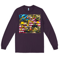 Plum excavator American flag Long Sleeve Tee - Artiststas