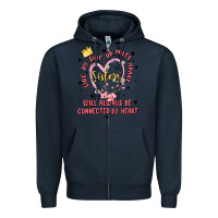 Navy side by side or miles apart sisters will always be connected by heart Zipper Hoodie - MaliasSmallBusiness