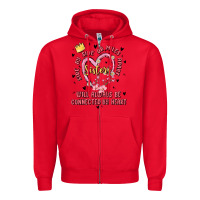 Red side by side or miles apart sisters will always be connected by heart Zipper Hoodie - MaliasSmallBusiness