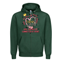 Sports Green side by side or miles apart sisters will always be connected by heart Zipper Hoodie - MaliasSmallBusiness