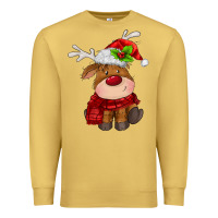 Antique Gold christmas baby deer Premium Sweatshirt - MaliasSmallBusiness