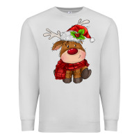 Dove Grey christmas baby deer Premium Sweatshirt - MaliasSmallBusiness