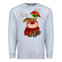 Heather Grey christmas baby deer Premium Sweatshirt - MaliasSmallBusiness