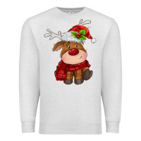 Oatmeal Heather christmas baby deer Premium Sweatshirt - MaliasSmallBusiness