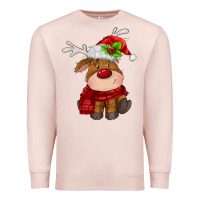 Pale Pink christmas baby deer Premium Sweatshirt - MaliasSmallBusiness