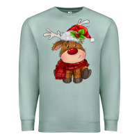 Seafoam christmas baby deer Premium Sweatshirt - MaliasSmallBusiness