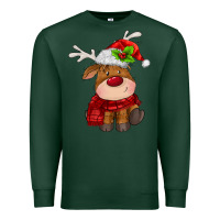 Sports Green christmas baby deer Premium Sweatshirt - MaliasSmallBusiness