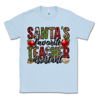Dusty Blue santa's favorite teacher assistant Classic Tee - Jasminsmagicworld
