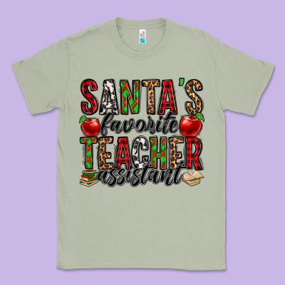 Santa's Favorite Teacher Assistant Classic Tee Designed By Jasminsmagicworld