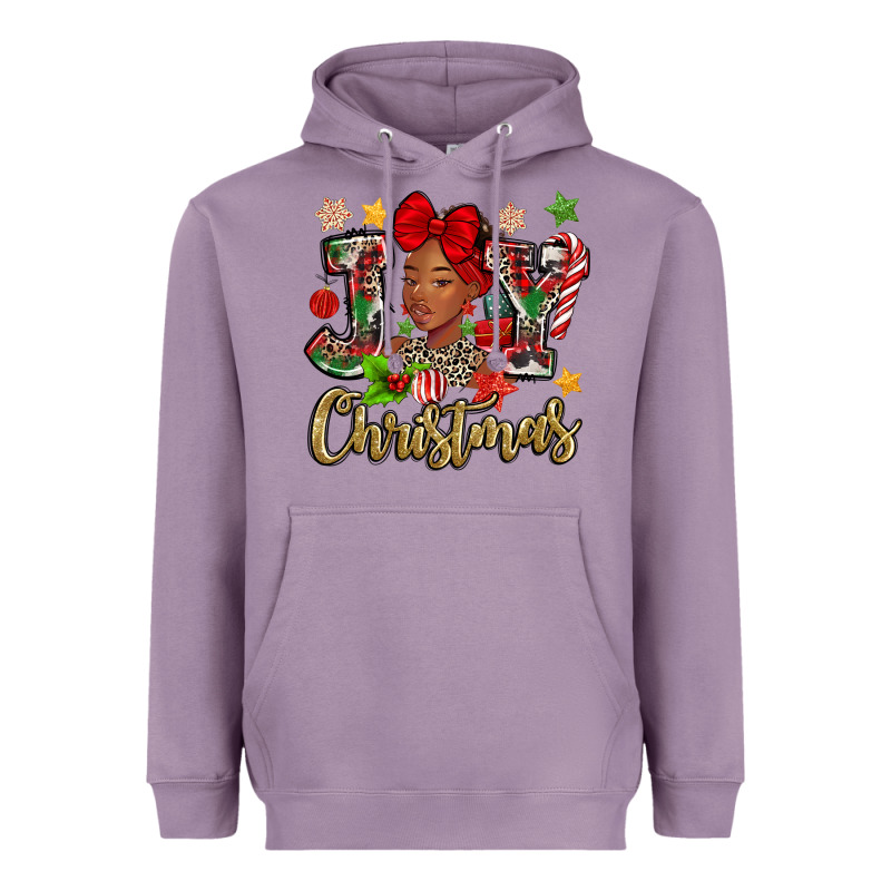 Christmas Joy Black Woman Heavyweight Hoodie by MaliasSmallBusiness | Teevron