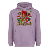 Lavender christmas joy black woman Heavyweight Hoodie - MaliasSmallBusiness