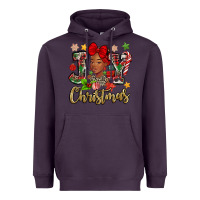 Plum christmas joy black woman Heavyweight Hoodie - MaliasSmallBusiness