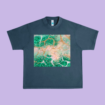 Green Glitter Urban Heavy Tee Designed By Jahusdesignshop