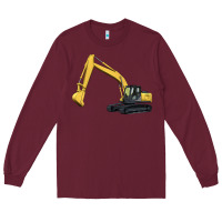 Burgundy excavator Long Sleeve Tee - Artiststas