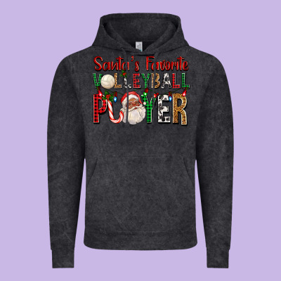 Afro Santa's Favorite Volleyball Player For Christ Vintage Hoodie Designed By Fadigitalartstudio