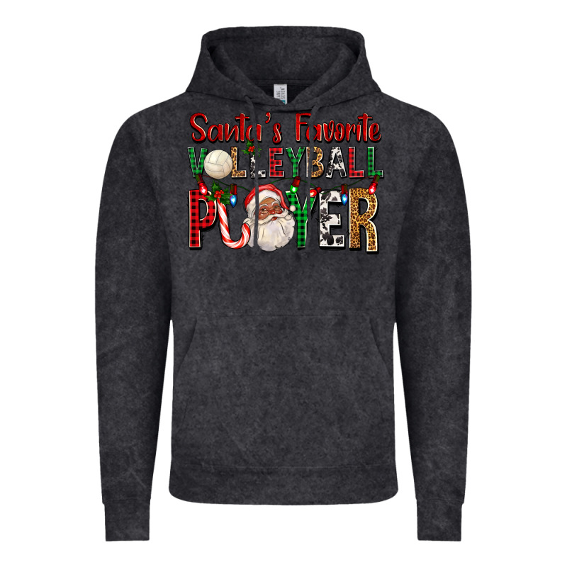 Afro Santa's Favorite Volleyball Player For Christ Vintage Hoodie by FaDigitalArtStudio | Teevron