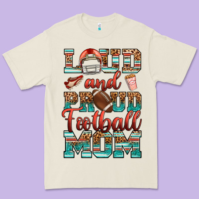 Loud And Proud Football Mom Premium Tee Designed By Ranaportraitstore