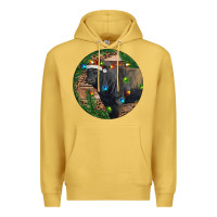 Antique Gold Black Angus Bull with Christmas Lights Premium Hoodie - RanaPortraitStore