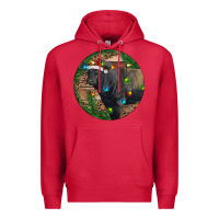 Cardinal Black Angus Bull with Christmas Lights Premium Hoodie - RanaPortraitStore