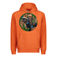 Carrot Black Angus Bull with Christmas Lights Premium Hoodie - RanaPortraitStore
