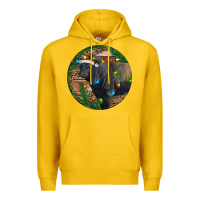 Lemon Black Angus Bull with Christmas Lights Premium Hoodie - RanaPortraitStore