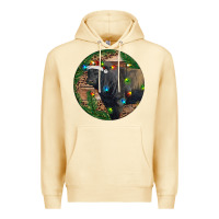 Pina Colada Black Angus Bull with Christmas Lights Premium Hoodie - RanaPortraitStore