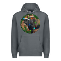 Rock Black Angus Bull with Christmas Lights Premium Hoodie - RanaPortraitStore