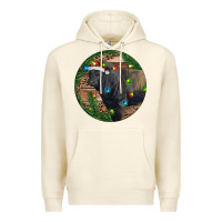 Sandshell Black Angus Bull with Christmas Lights Premium Hoodie - RanaPortraitStore