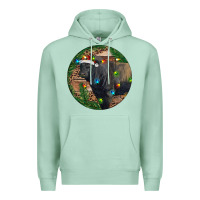 Seafoam Black Angus Bull with Christmas Lights Premium Hoodie - RanaPortraitStore