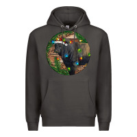 Smoke Black Angus Bull with Christmas Lights Premium Hoodie - RanaPortraitStore