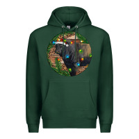 Sports Green Black Angus Bull with Christmas Lights Premium Hoodie - RanaPortraitStore