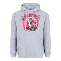 Heather Grey ho ho ho pink black santa christmas Heavyweight Hoodie - MaliasSmallBusiness