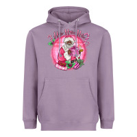 Lavender ho ho ho pink black santa christmas Heavyweight Hoodie - MaliasSmallBusiness
