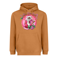 Meerkat ho ho ho pink black santa christmas Heavyweight Hoodie - MaliasSmallBusiness