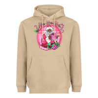 Mushroom ho ho ho pink black santa christmas Heavyweight Hoodie - MaliasSmallBusiness