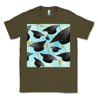 Army Green graduation cap seamless pattern Classic Tee - BundleAndBundleShop