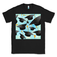 Black graduation cap seamless pattern Classic Tee - BundleAndBundleShop
