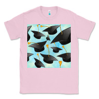 Bubblegum Pink graduation cap seamless pattern Classic Tee - BundleAndBundleShop