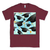Burgundy graduation cap seamless pattern Classic Tee - BundleAndBundleShop