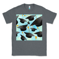 Charcoal Heather graduation cap seamless pattern Classic Tee - BundleAndBundleShop