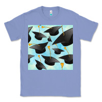 Colony Blue graduation cap seamless pattern Classic Tee - BundleAndBundleShop