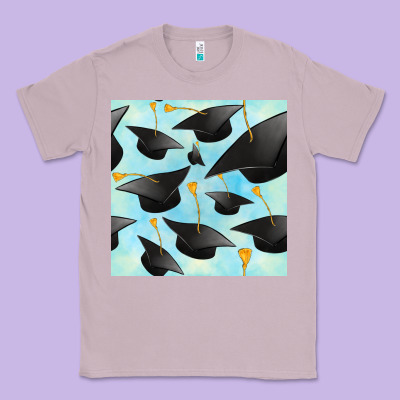 Graduation Cap Seamless Pattern Classic Tee Designed By Bundleandbundleshop