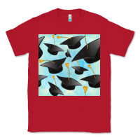 Red graduation cap seamless pattern Classic Tee - BundleAndBundleShop