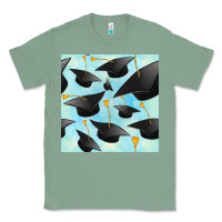 Sage graduation cap seamless pattern Classic Tee - BundleAndBundleShop