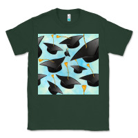 Sports Green graduation cap seamless pattern Classic Tee - BundleAndBundleShop