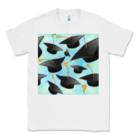 White graduation cap seamless pattern Classic Tee - BundleAndBundleShop