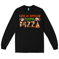 Black life is better with pizza Long Sleeve Tee - AdoDesignShop