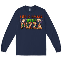 Navy life is better with pizza Long Sleeve Tee - AdoDesignShop