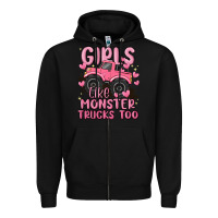 Black girls like monster trucks too Zipper Hoodie - MaliasSmallBusiness