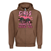 Chestnut girls like monster trucks too Zipper Hoodie - MaliasSmallBusiness